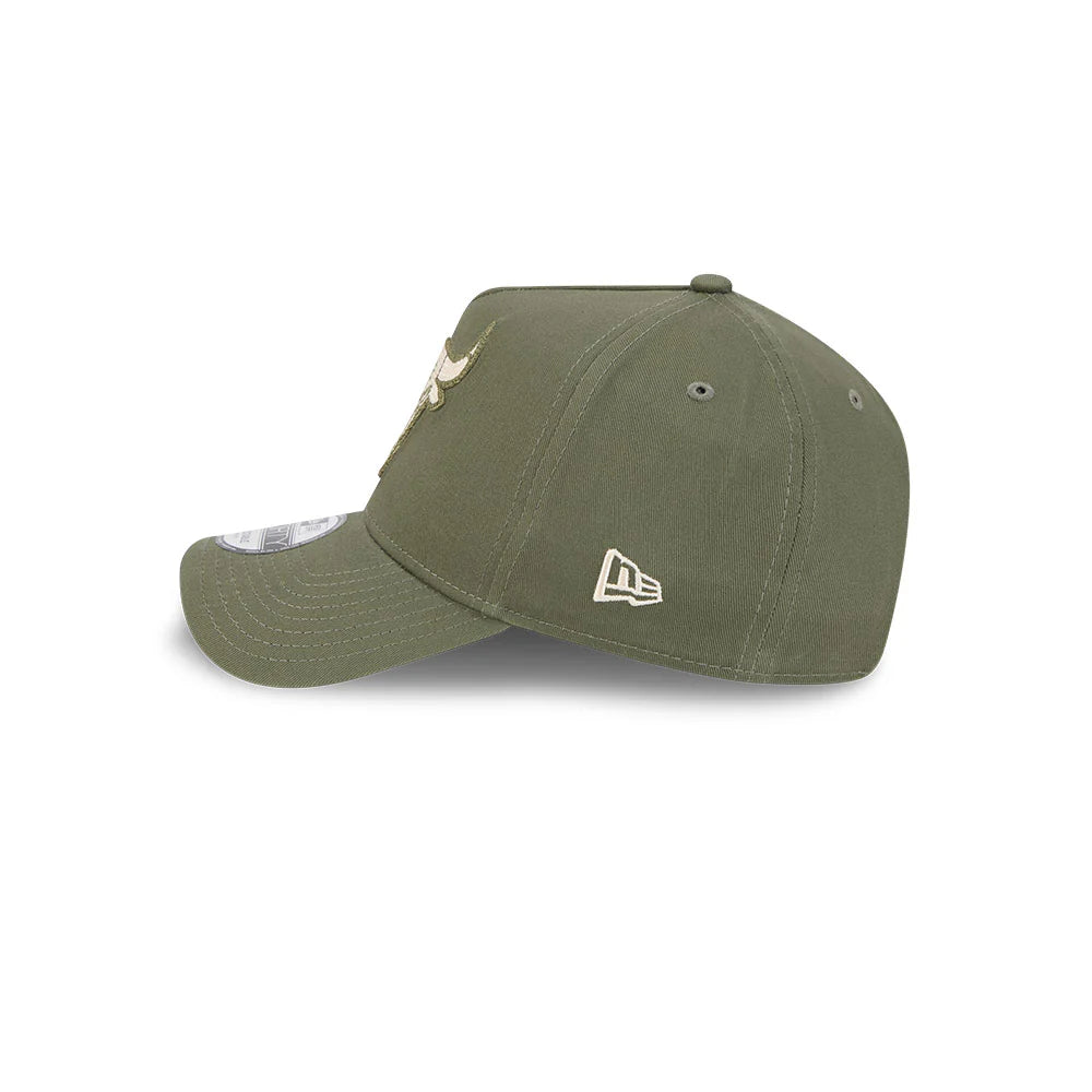 Chicago Bulls Hat - Olive Earth Tonal Chainstitch 9Forty A-Frame NBA Snapback Cap - New Era